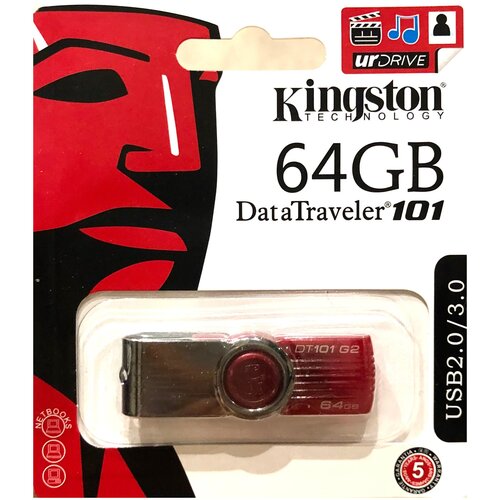 USB флэш-диск Kingston 64 Gb DataTraveler 101 G2 / 2.0 3.0 / Карта памяти / Флешка кингстон / флеш-накопитель
