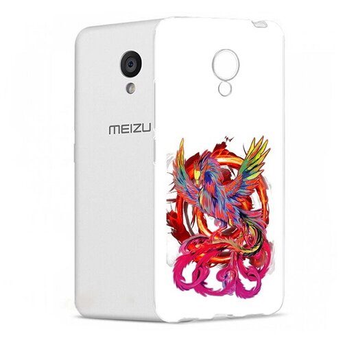 Чехол задняя-панель-накладка-бампер MyPads красочный феникс для Meizu M5 (M611A) 5.2 противоударный