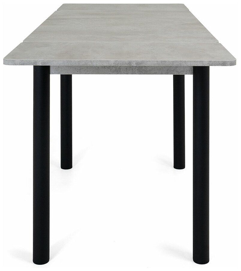 Стол кухонный Милан-1 светлый цемент, опоры металлические черные, ДхШ: 110(170)х70х75 см - фотография № 5