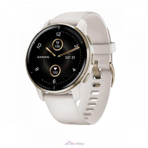 Умные часы Garmin Venu 2 Plus, цвет слоновой кости (010-02496-12) умные часы garmin venu sq 2 cream gold aluminum bezel with white case and silicone band 010 02701 01