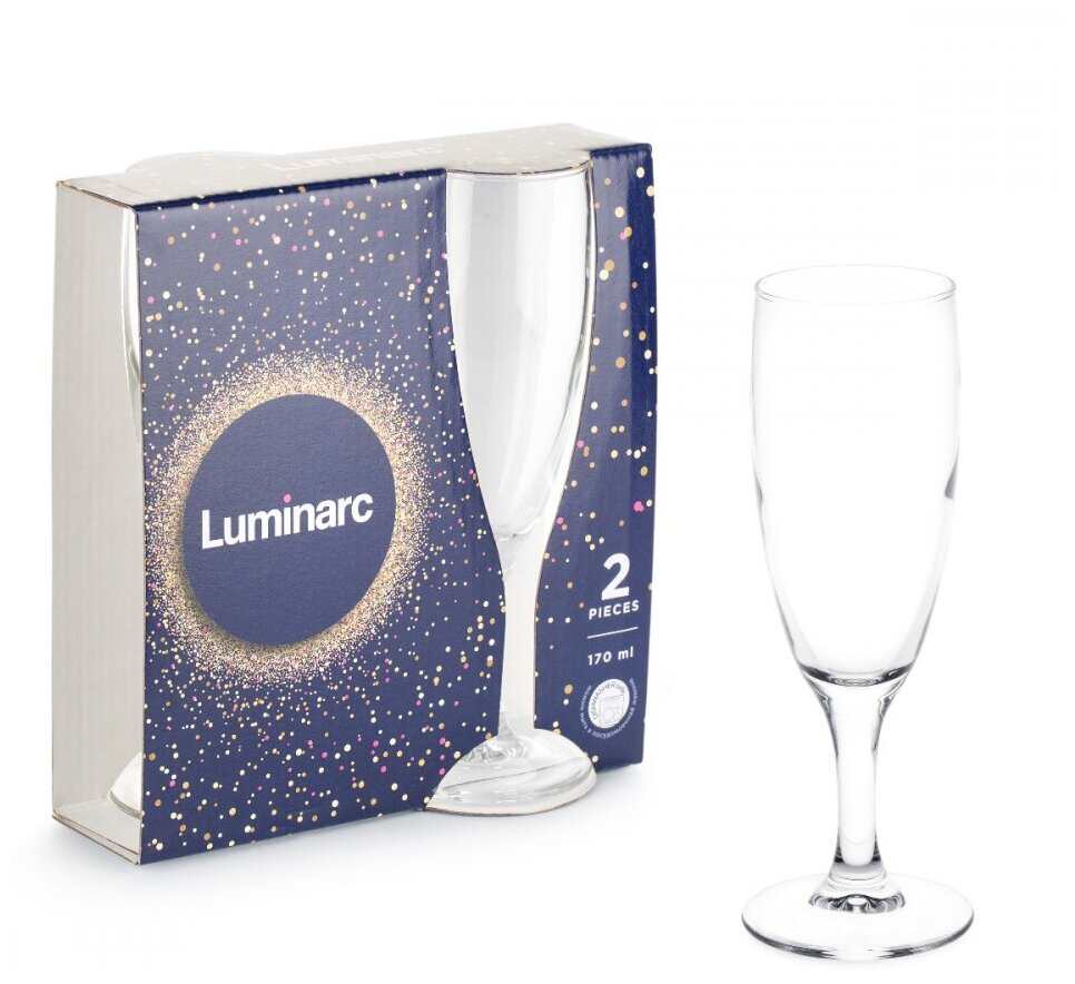 фото Набор фужеров (бокалов) для шампанского элеганс 2шт 170мл