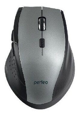 Мышь беспров оптич Perfeo DAILY 6 кн DPI 800-1600 USB серый металлик