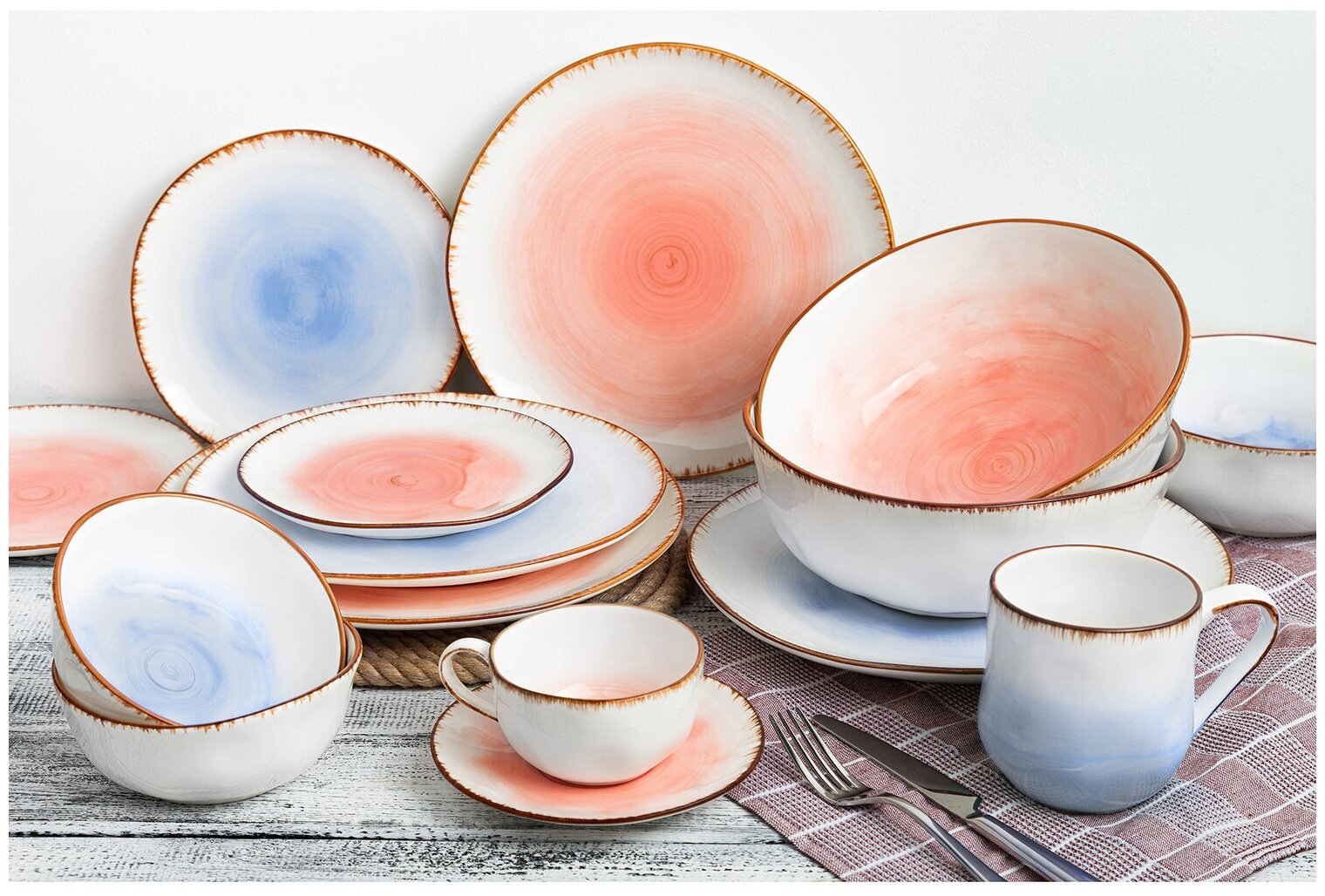 Тарелка для закуски 18,2х18,2х2 см Elan Gallery Кантри, небесно-голубая