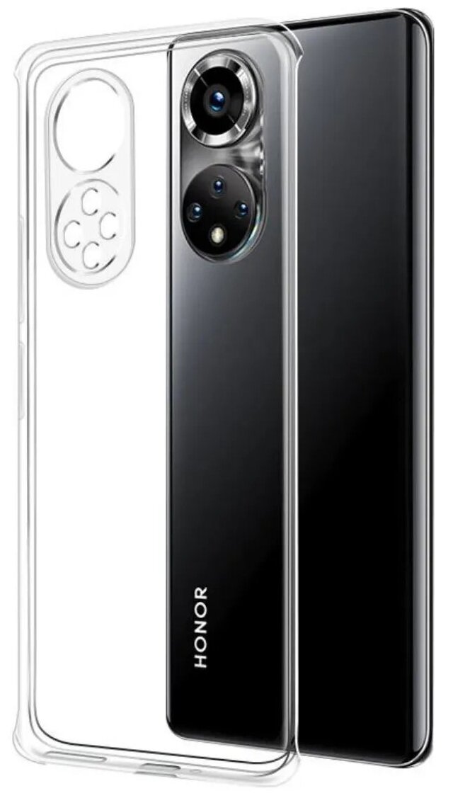 Силиконовый прозрачный чехол №02 для Honor 50 / Huawei Nova 9 / Накладка / бампер с защитой камеры на Хонор 50 / Хуавей Нова 9