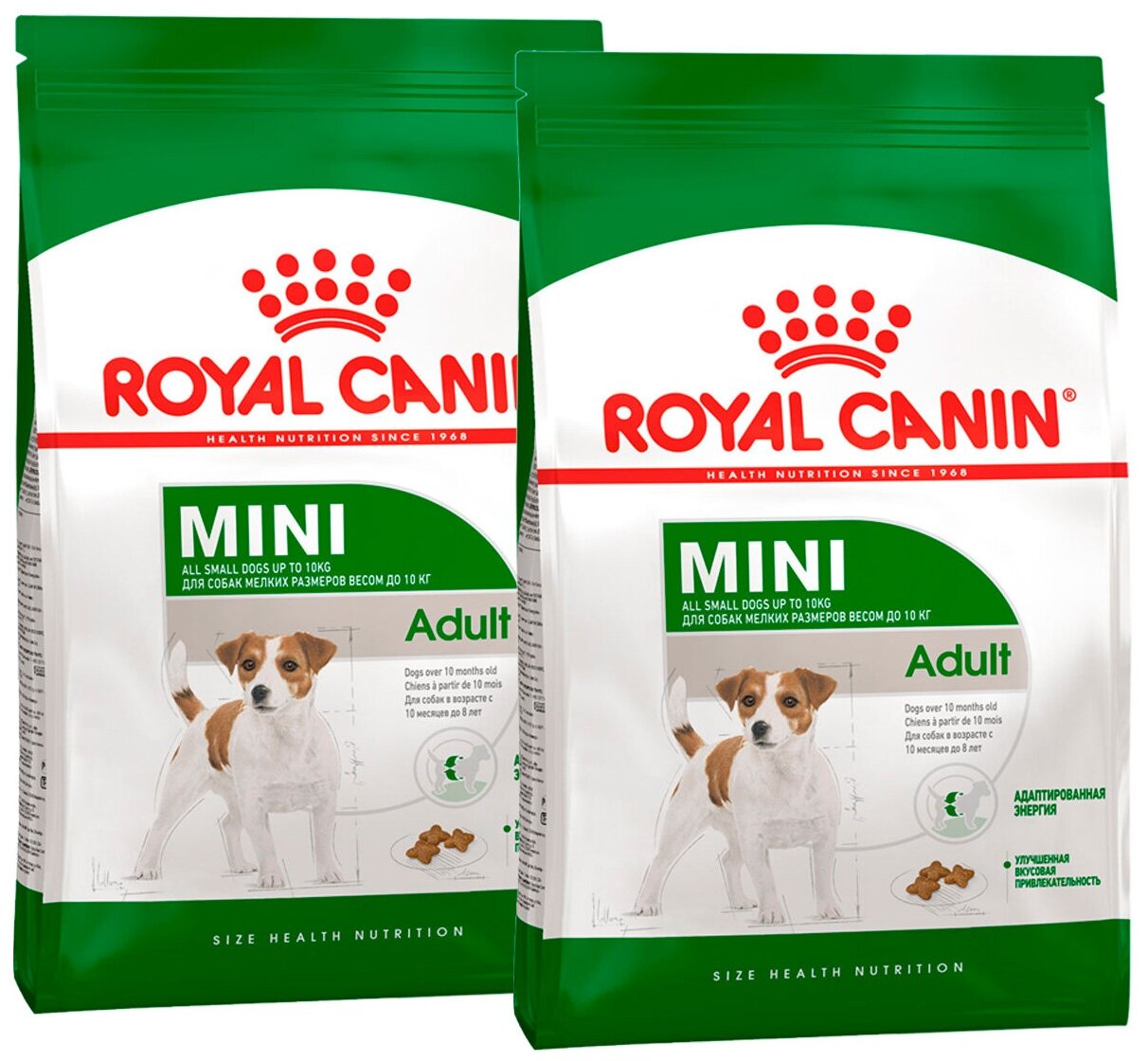 Сухой корм ROYAL CANIN MINI ADULT для взрослых собак маленьких пород (4 + 4 кг)