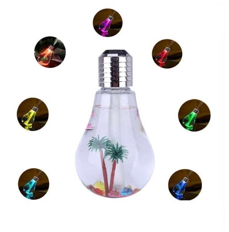 Лампа-увлажнитель воздуха USB с подсветкой, увлажнитель в форме лампочки, диффузер, увлажнитель, аромадиффузор, ночник - фотография № 2