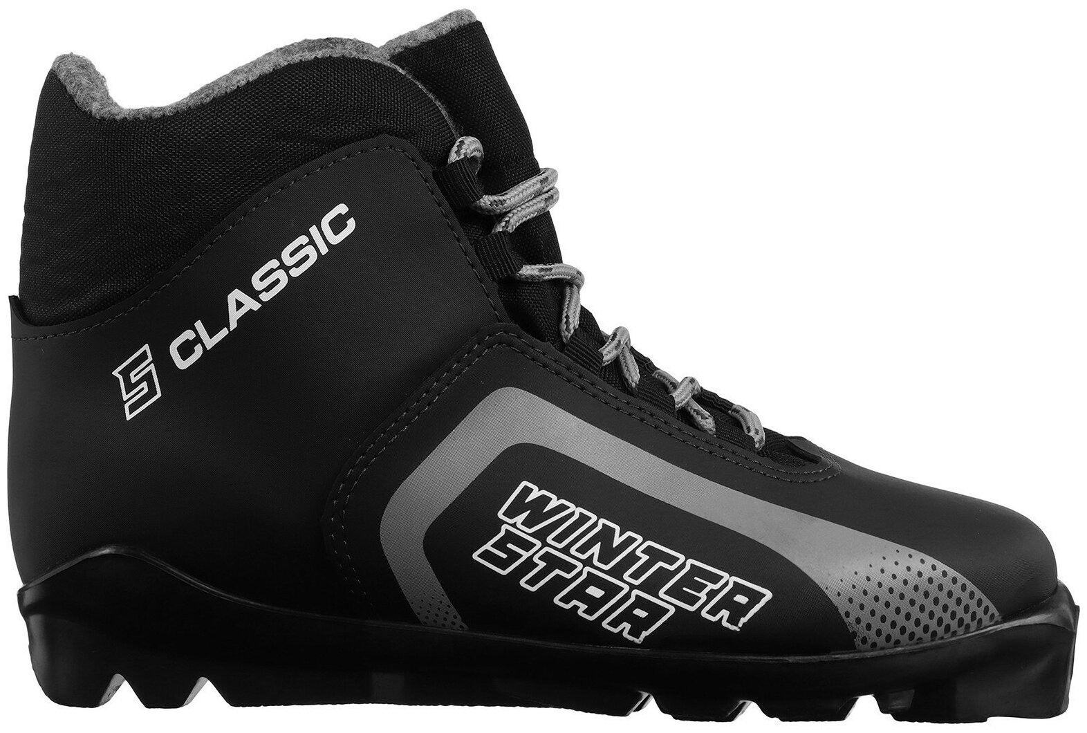 Ботинки лыжные Winter Star "Сlassic", SNS, искусственная кожа, размер 39, цвет чёрный, серый