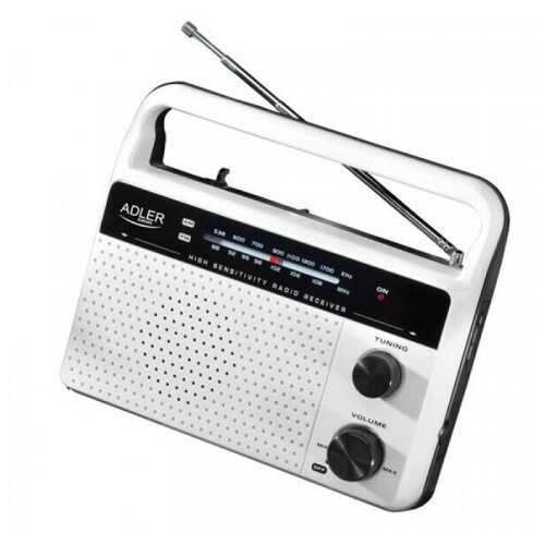 Радиоприемник/радиоприемник от сети и батареек Camry AD1132/ Портативный переносной радиоприёмник AM/FM/со входом для наушников/ бело-черный