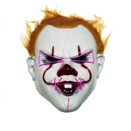 фото Неоновая на хэллоуин страшная маска пеннивайза из фильма оно маски - карнавал