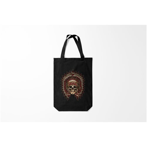 фото Сумка-шоппер / 31х42 см / популярные иллюстрации / черепа череп индейца burnettie