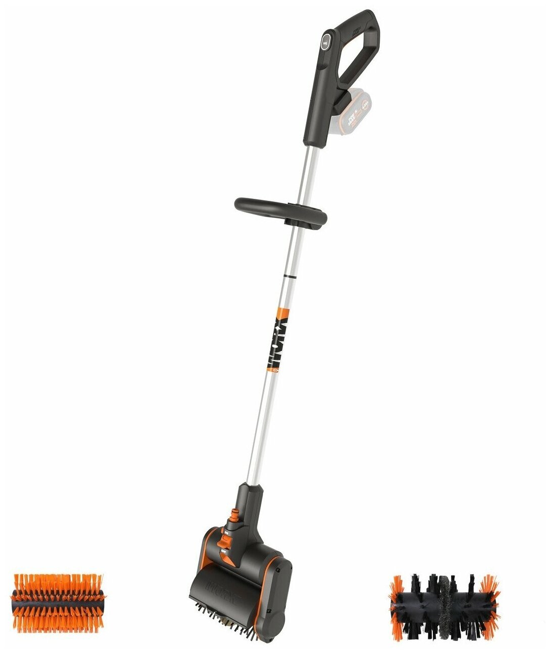 Щетка для чистки дорожек WORX WG441E 20В аккумуляторная с 4Ач батареей и 2А зарядкой - фотография № 4