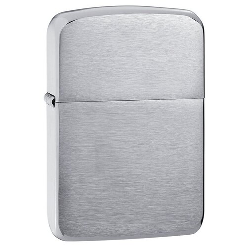 Зажигалка ZIPPO 1941 Replica с покрытием Brushed Chrome, латунь/сталь, серебристая, 38x13x56 мм оригинальная бензиновая зажигалка zippo 200 good luck с покрытием brushed chrome удачи