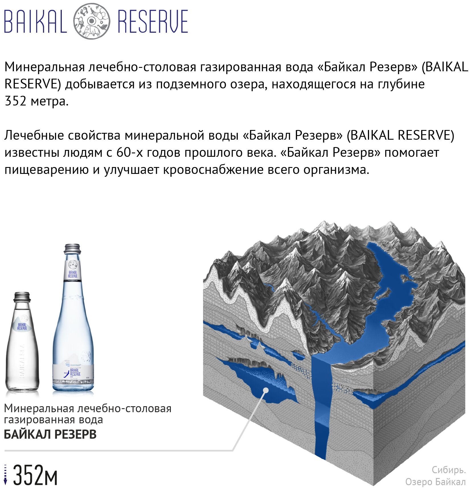 Минеральная вода "Байкал Резерв" (Baikal Reserve), леч-стол.. газ.,0.25 л, стекло - фотография № 19