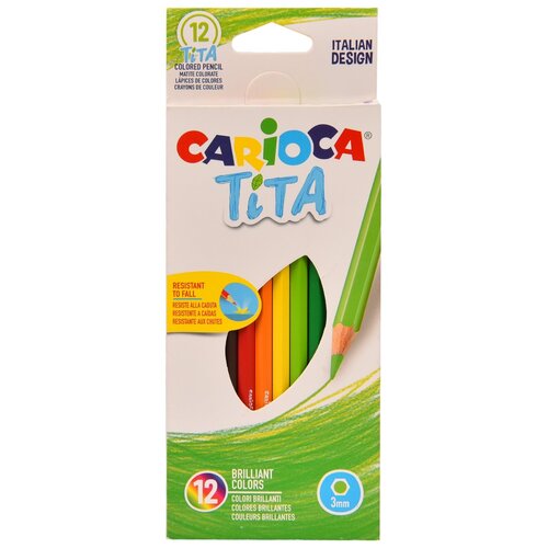 Carioca Карандаши цветные Tita 12 цветов, 42793, 4 уп., 12 шт.