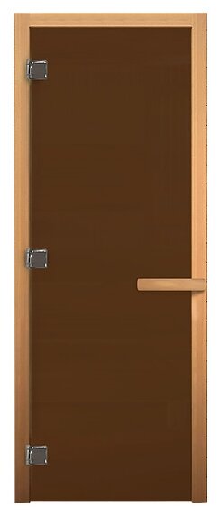 Дверь стекло Бронза, 1800х700мм, (8мм, 3 петли 716 GB (Магнит) (осина) - фотография № 1