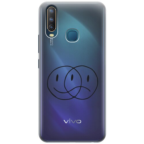 Силиконовый чехол с принтом Two Faces для Vivo Y17 / Y3 / Y12 / Y15 / Виво У17