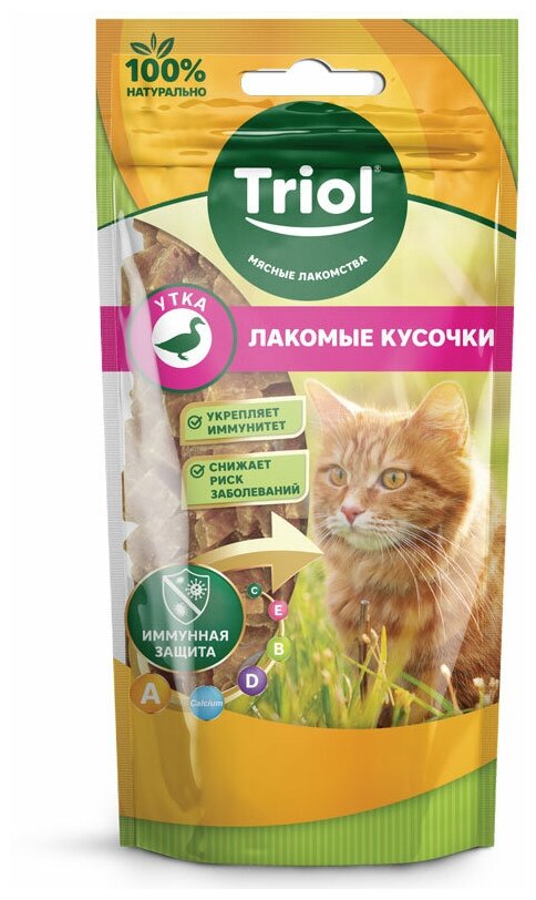 Triol лакомые кусочки из утки для кошек, 40 г - фотография № 1