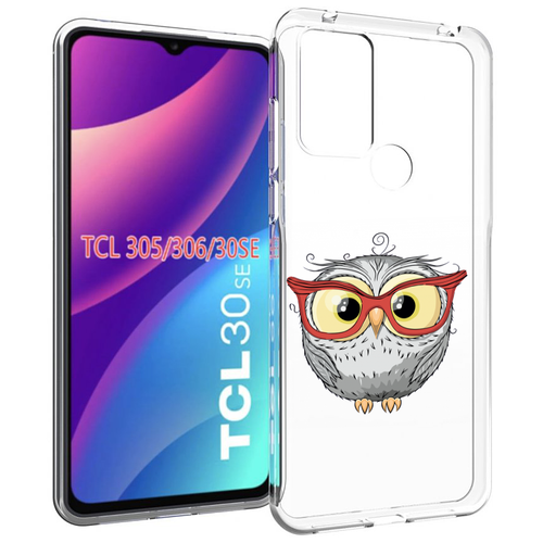 чехол mypads мужичек в очках для tcl 30se tcl 305 tcl 306 tcl 30e задняя панель накладка бампер Чехол MyPads сова-в-красных-очках для TCL 30SE / TCL 305 / TCL 306 / TCL 30E задняя-панель-накладка-бампер