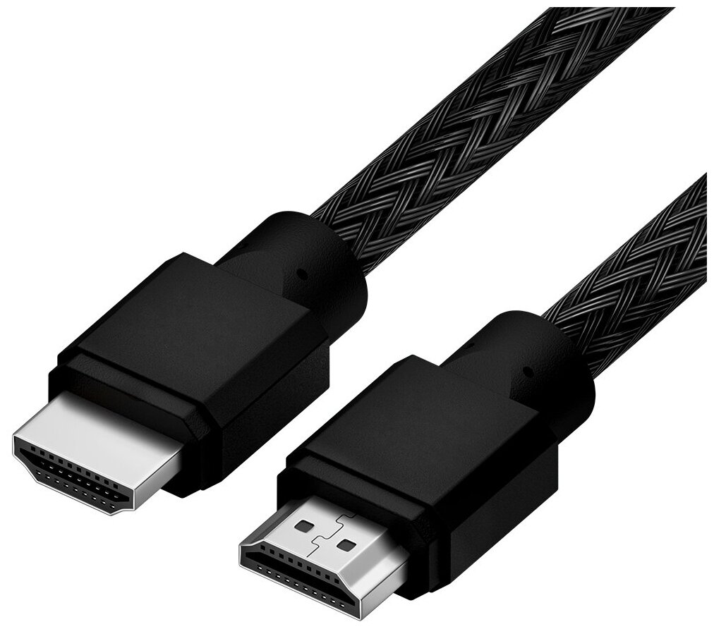 Кабель 0.5m HDMI 2.0, черный нейлон, Ultra HD, 4K 60 fps 60Hz/5K*30Hz, 3D, AUDIO, 18.0 Гбит/с