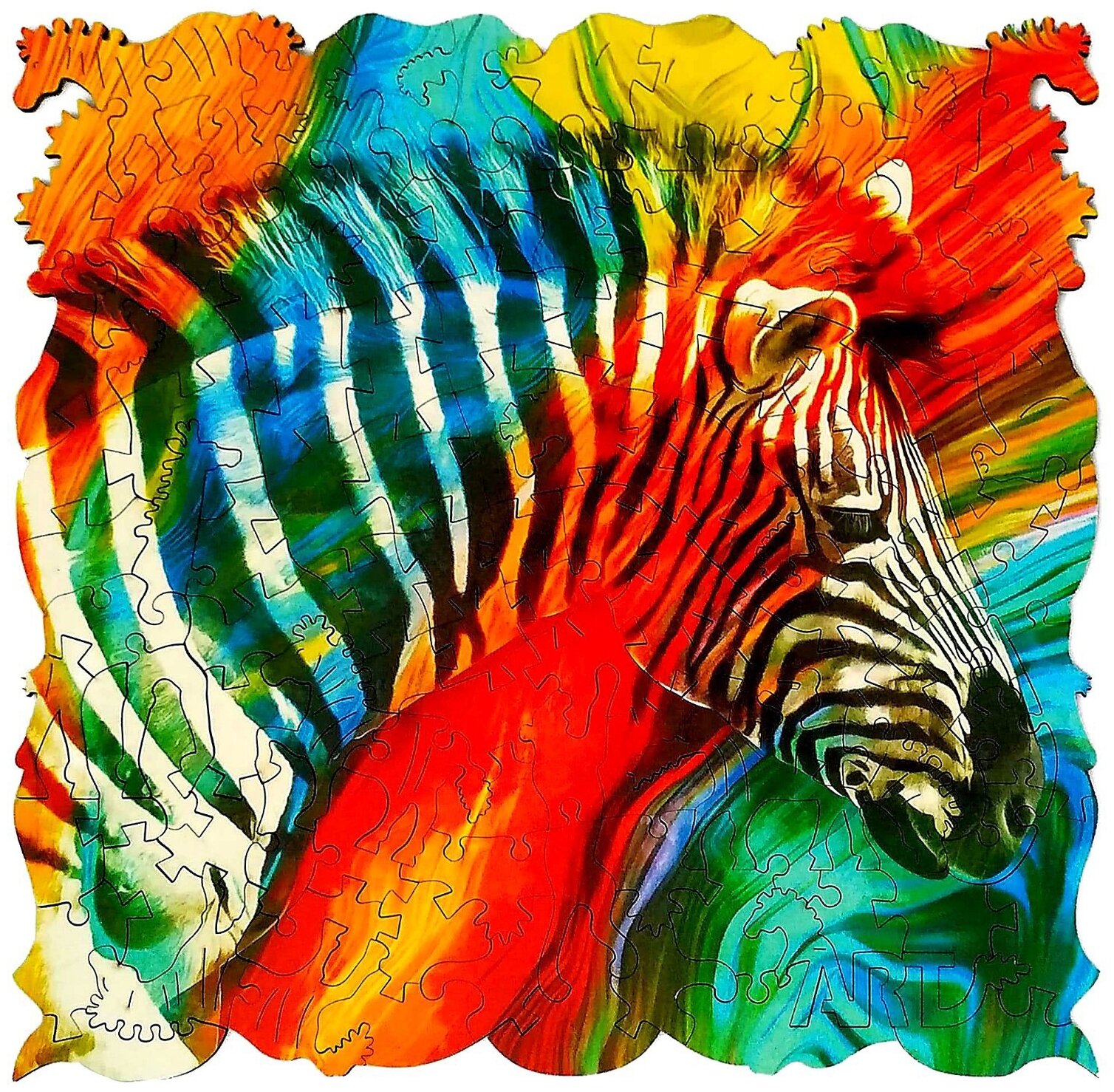 Пазл Нескучные игры Animal Art Зебра (8387), 113 дет, 23х23х0.5 см, разноцветный