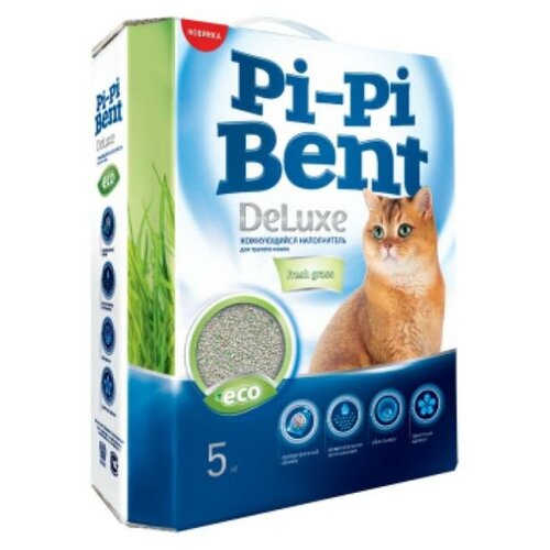 Pi-Pi-Bent Комкующийся наполнитель Делюкс Фреш Грасс (коробка) 5 кг 38722 (2 шт)