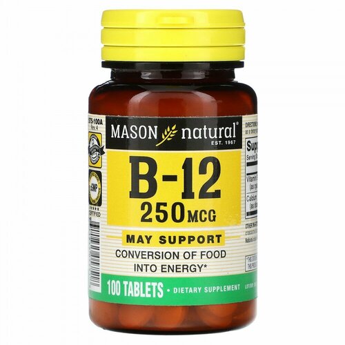 Mason Natural, B-12, 250 mcg, 100 Tablets