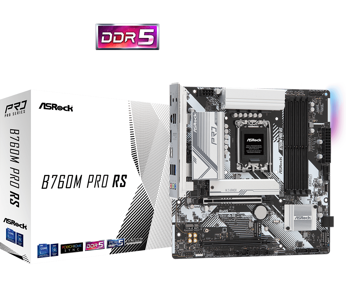 Материнская плата Asrock B760M PRO RS, Soc-1700, Intel B760, mATX - фото №3