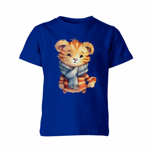 Футболка Us Basic, размер 10, синий детская футболка милый тигр 116 синий