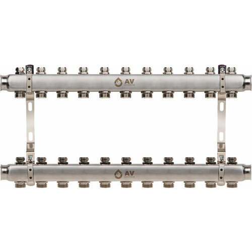 Коллекторная группа AVE162 11 выходов AV ENGINEERING (AVE16200111) комплект 3 штук колено 16 2 0 х1 2 нар для трубы pex av engineering ave309011