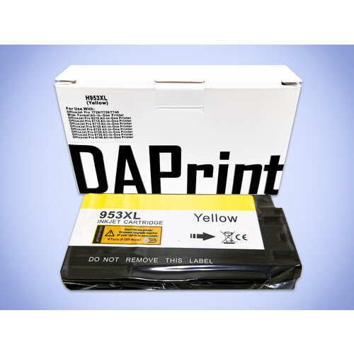 Картридж струйный DAPrint F6U18AE (953XL) для принтера HP, желтый (Yellow) картридж струйный daprint f6t83ae 973x для принтера hp желтый yellow