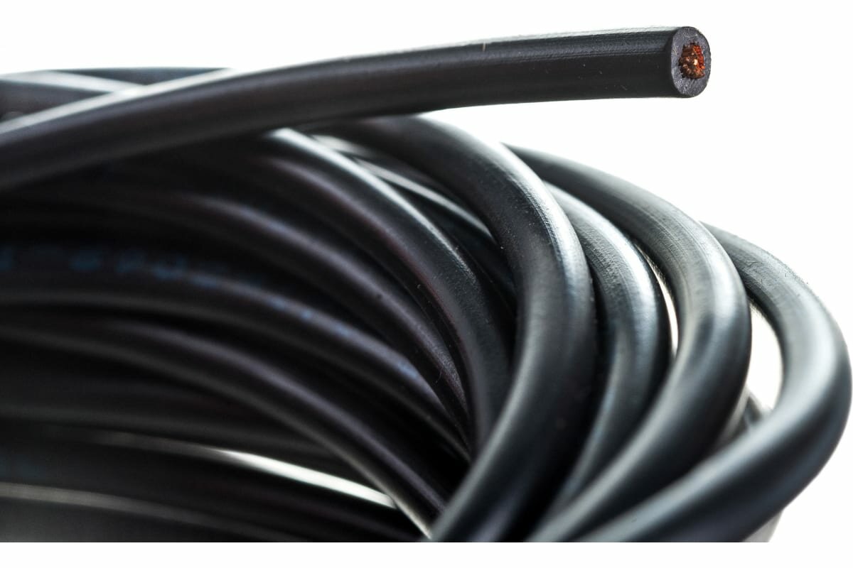 Провод электрический ПуГВ 1х1.5 кв.мм, черный, 50 метров - фотография № 1
