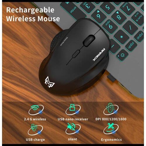Мышь Компьютерная Беспроводная Anmck PM2 24 ГГцUSB 49900₽