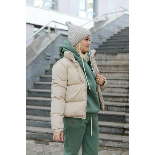 фото Куртка tiya moda, размер 42, бежевый