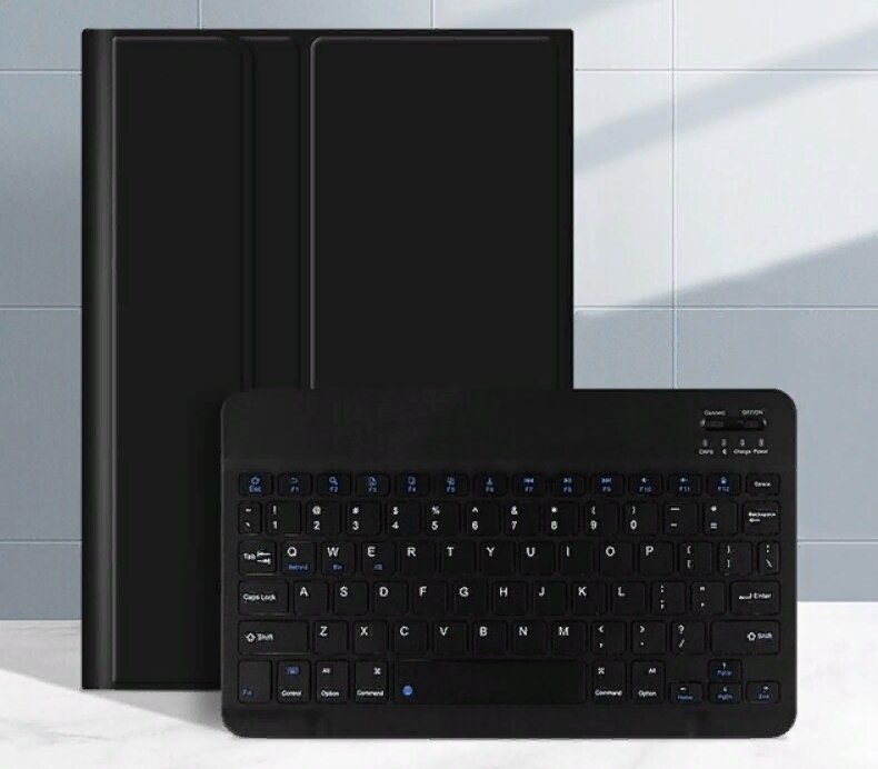 Клавиатура с чехлом MyPads для iPad 10 10.9 2022 съёмная беспроводная Bluetooth-клавиатура черная кожаная