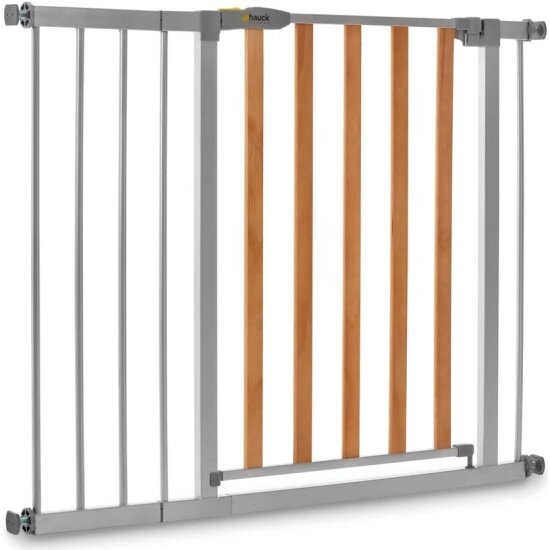 Ворота безопасности Hauck Woodlock 2 с дополнительной секцией 21 см, silver
