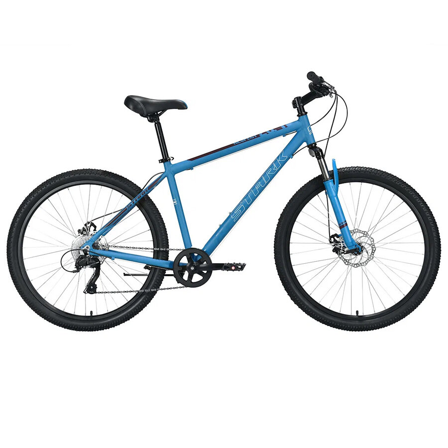Велосипед взрослый горный Stark'22 Respect 26.1 D Microshift синий черный рама 20"