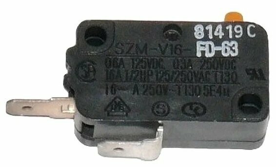 Микропереключатель двухпозиционный (125/250VAC, 16A) SZM-V16-FD-63 для СВЧ Samsung 3405-001034