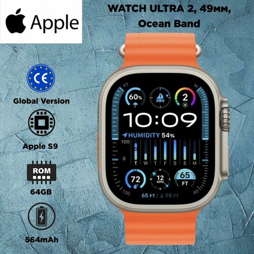 Смарт-часы Apple Watch Ultra 2 49мм Ocean Band Orange 9649000₽