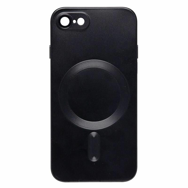 Чехол для iPhone 8, SE 2020, SE 2022 силиконовый Matte MagSafe <черный>