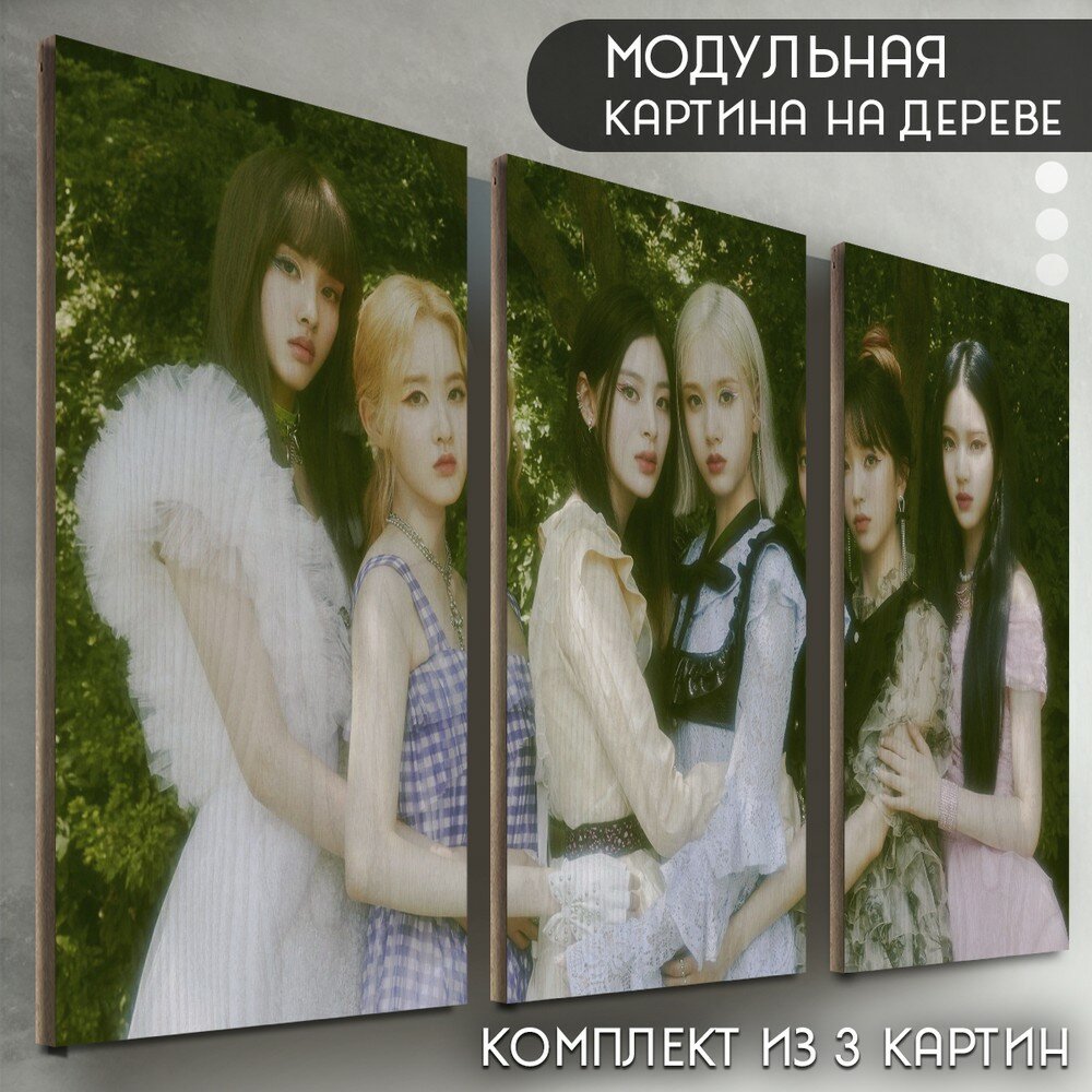 Модульная картина на дереве "Музыка Red Velvet (Южная Корея, K-pop, J-pop, Айрин, Сыльги, Вэнди, Джой, Йери) - 6675"