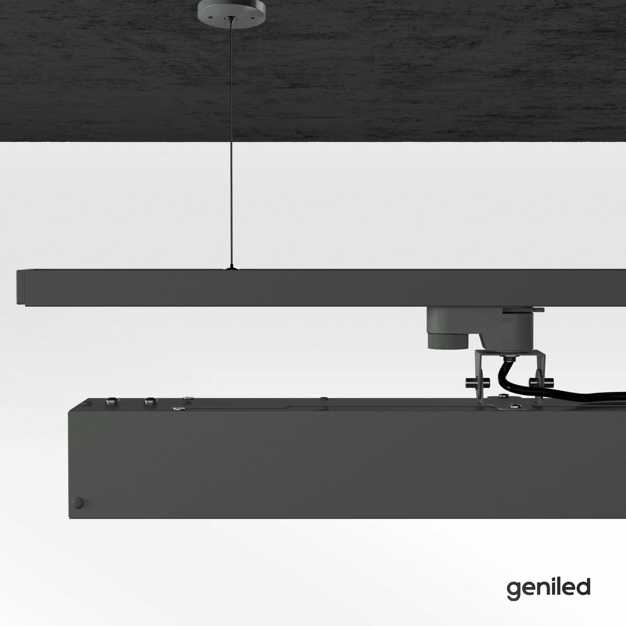 Подвес для шинопровода с чашечками черный 2 м — фото 1