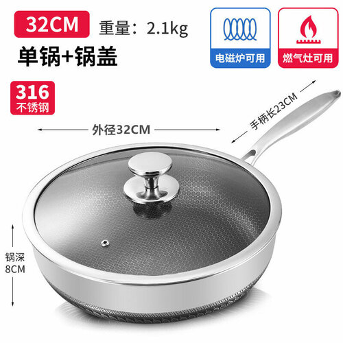 Сковорода нержавеющая сталь 316 антипригарное покрытие для стейков 3676₽