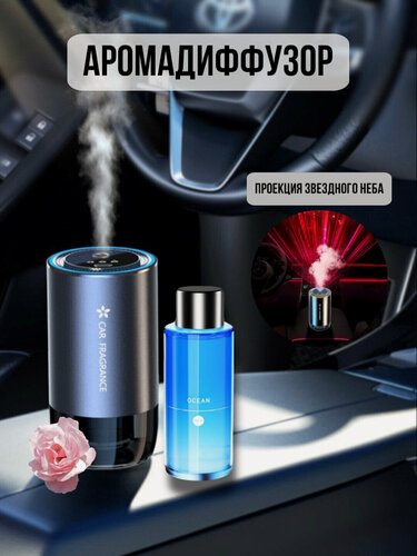 Изображение товара Аромадиффузор для автомобиля с звездным небом / Ароматизатор в машину с подсветкой звездного неба