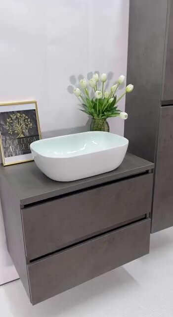 Тумба под раковину с двумя ящиками Графит2 105 Bottega Albero — фото 1