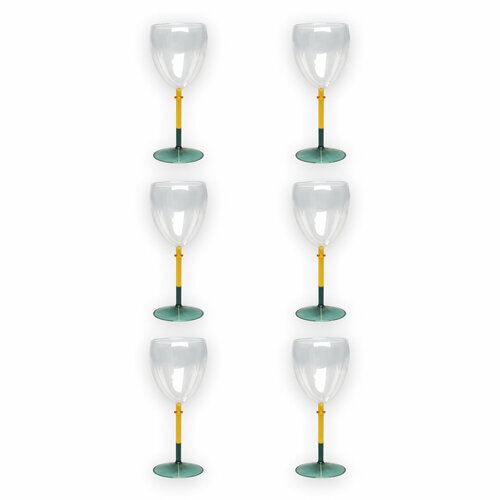 Набор из 6-ти бокалов для вина HBG Gusto Buono Yellow/Green, 350 мл