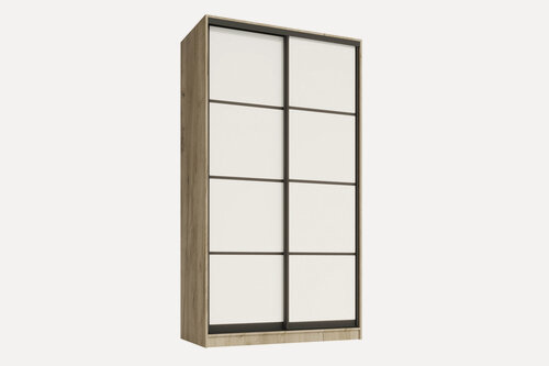 Изображение товара Шкаф купе, для одежды Айсберг 2, МФ-Купе, 80х45х240, платяной, цвет дуб крафт серый и белый, профиль коньяк