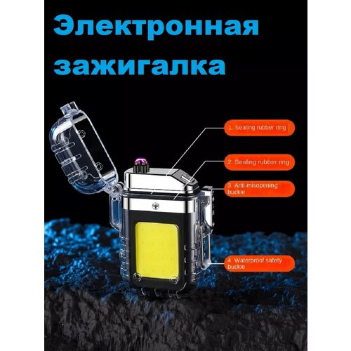 Фонарь с электронной зажигалкой и индикатором заряда красный 772₽