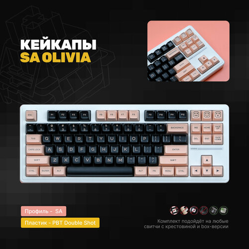 Кейкапы Blue Sky SA для механической клавиатуры, профиль SA, пластик PBT, Double-Shot