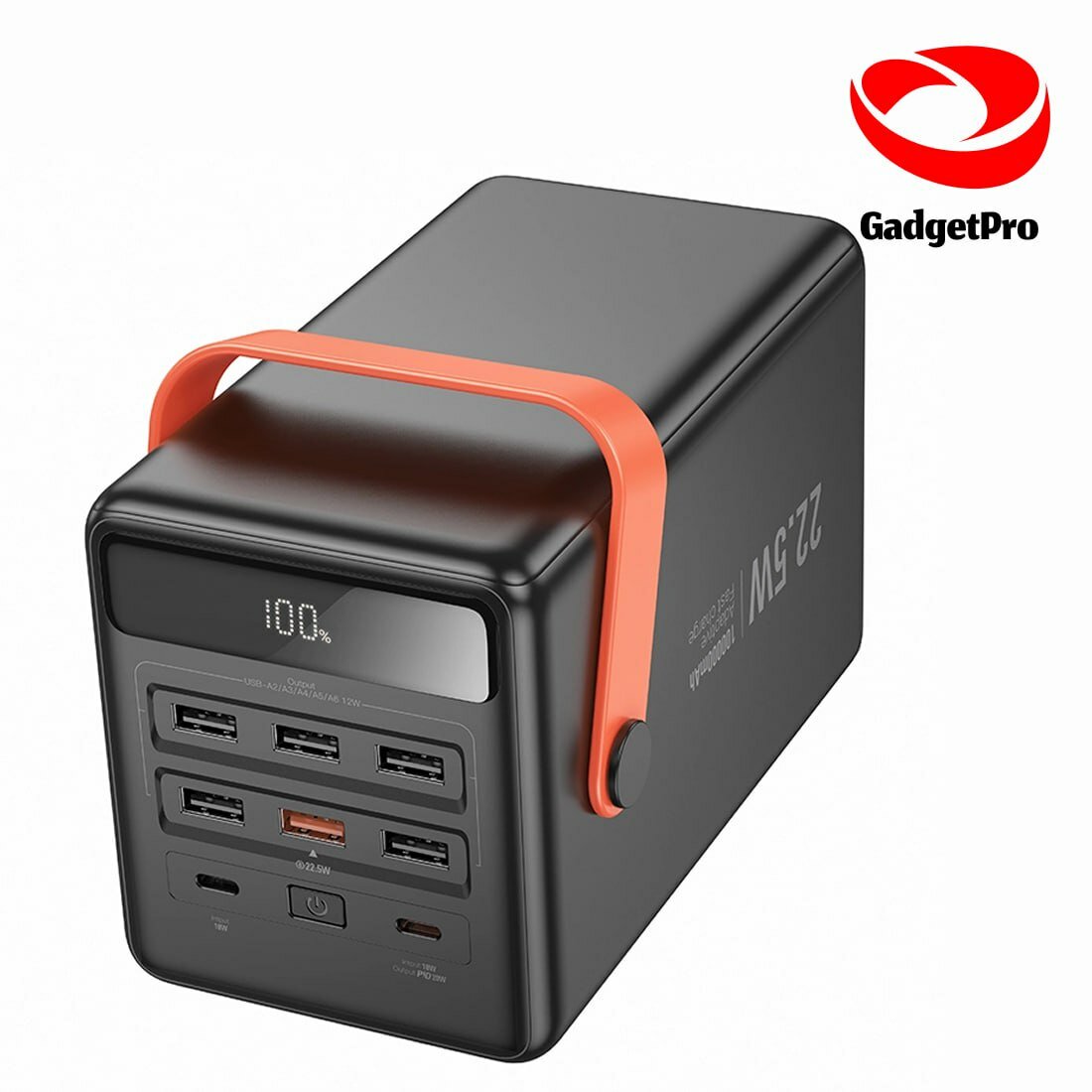 Внешний аккумулятор Hoco J142 Power Bank, 100 000 mAh, 22,5 Вт, LED‑дисплей, чёрный