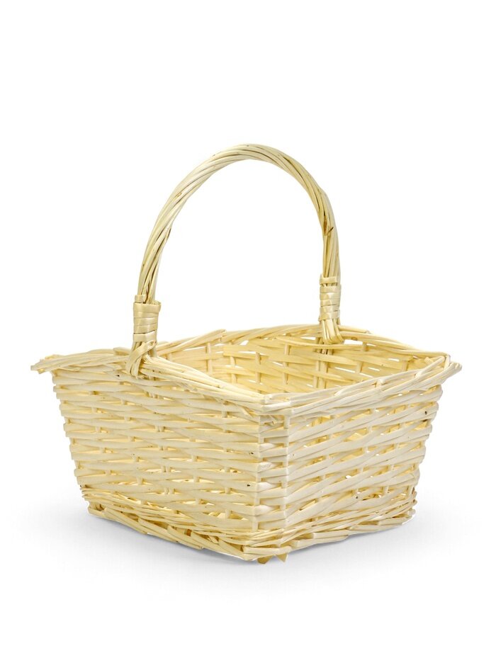 Корзина плетеная ИВА 27х22х14 см плет ручка h=13 см белая 10906334